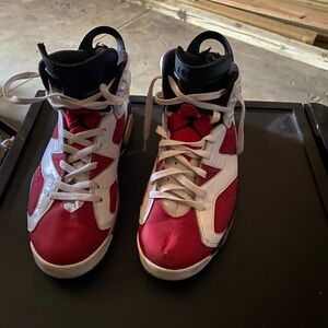 Red and White High-Top Sneakers